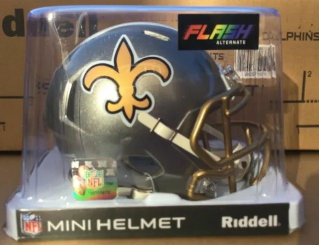 Nfl New Orleans Saints Flash Riddell Mini Speed Helmet