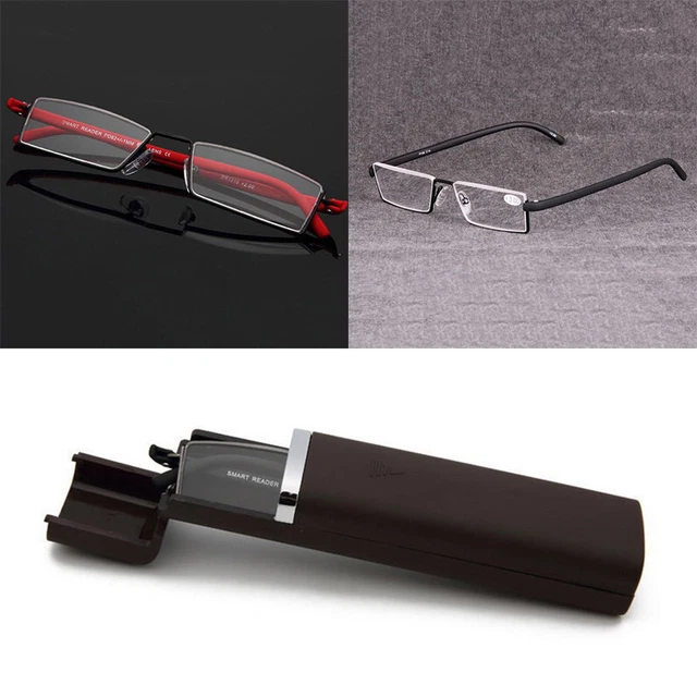 Unisex Half Frame Rimless Reading Glasses Reader Presbyopic Eyewear with F