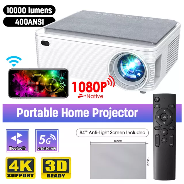5G 1080P Video WiFi Projector 4K Bluetooth Android 9.0 Movie Home Theater Cinema