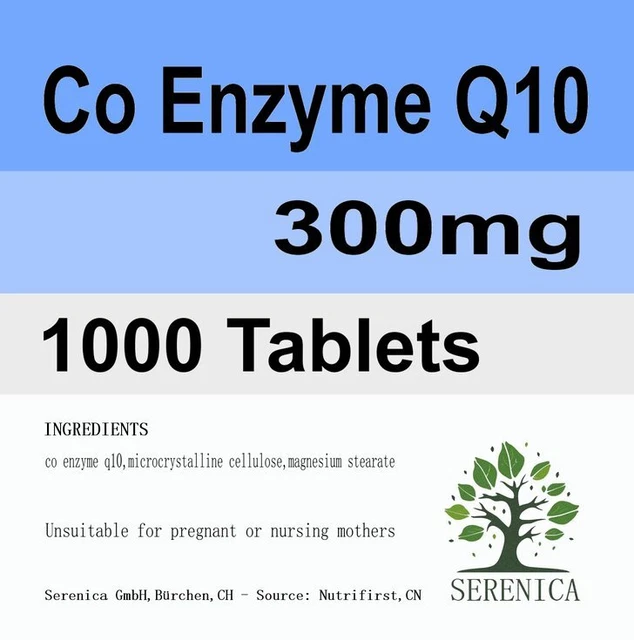 Co Enzyme Q10 CoQ10 300mg x 1000 Tablets