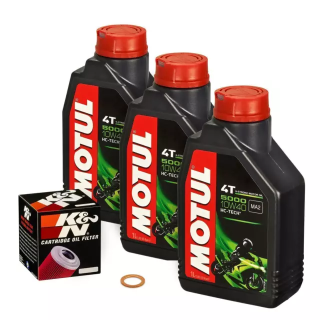 Yamaha YZF-R6, 99-05, RJ 03 RJ05 RJ09; Motul 10w40 Öl; K&N Ölfilter Motorölset