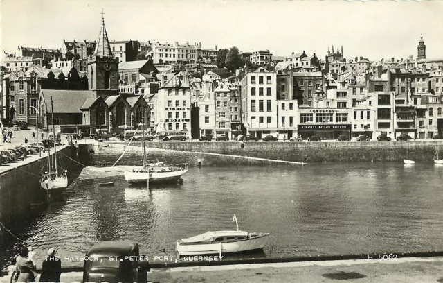 Guernsey The Harbour St Peter Port Albion Hotel 1959 Valentine Real Photo P'card