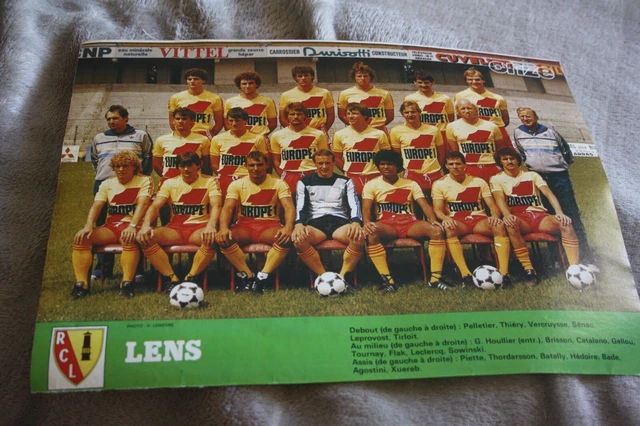 Poster équipe RC Lens Saison 1982/83 - Original - Page Vintage