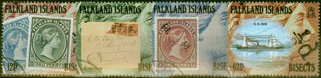 Falkland Islands 1991 Bisected Zusatzgebühr Set Mit 4 SG639-642 V. f. U