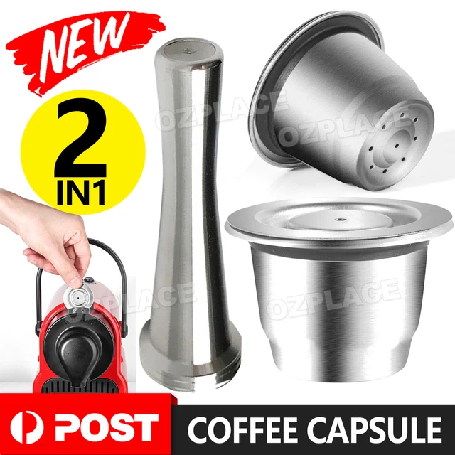 Nespresso Stainless Steel Coffee-Capsule Refillable Reusable-Pods Tamper Set AU