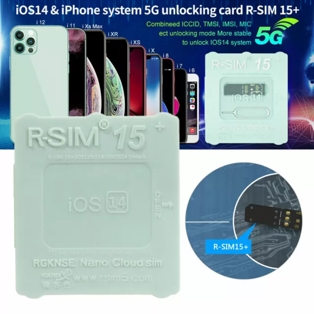 R-SIM 15+ Turbo Sim Unlock Card Apple iPhone 12 X 8 7 7+ 6 6 Plus 6S 5S iOS 14