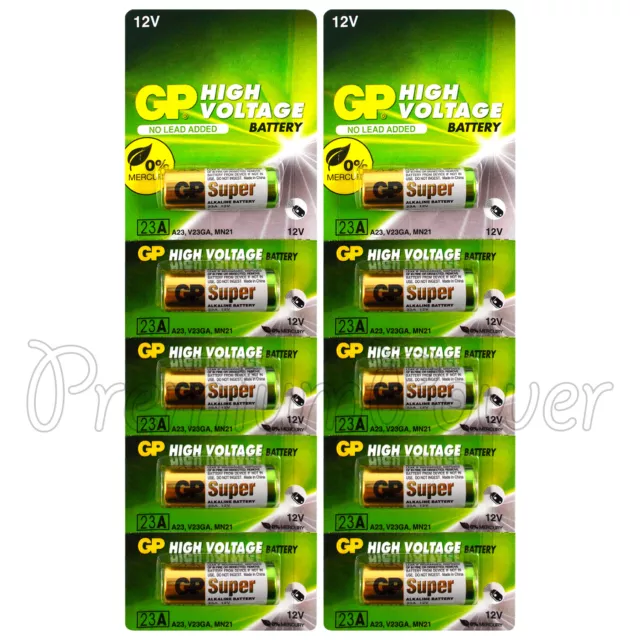 10 X Gp 23A Alkalisch Super Batterien 12V MN21 A23 E23A V23GA 3LR50 LRV08 VR22