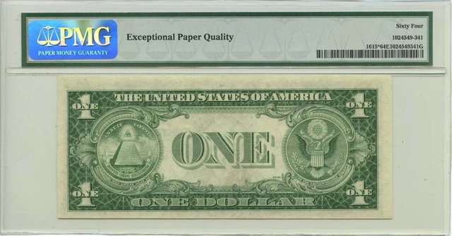 1935F $1 Silver Certificate Fr# 1615* PMG CH64 EPQ 2