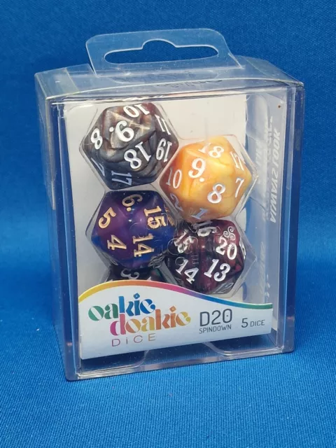 Oakie Doakie Dice D20 Spindown Dice Set Gemidice (5) FOR MTG Magic The Gathering