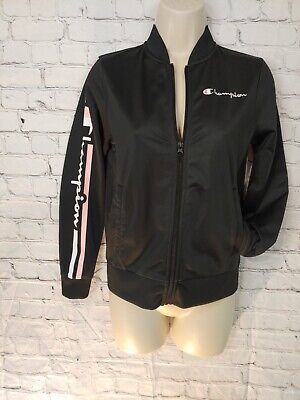 Champion Girls Size Large Black/White/Pink Track Suit Jacket