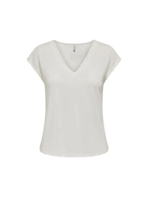 Top Only da donna a maniche corte, vestibilità regolare, colore Bianco Modell...