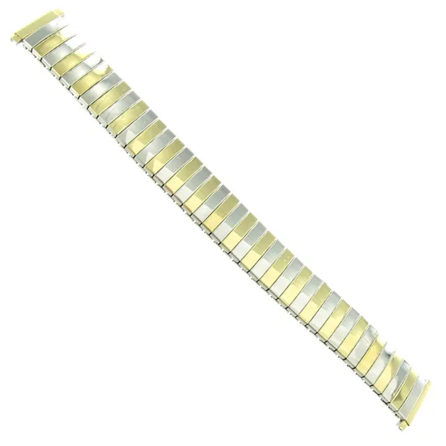 15-20mm Gilden Twist-O-Flex Shiny Metal Two Tone Stainless Steel Watch Band