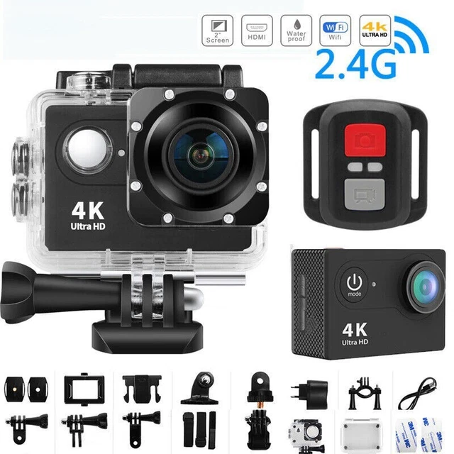 Mini Action Cam 4K Telecamera portatile impermeabile indossabile 4K videocamera con clip di rotazione a 360°, videocamera POV magnetica per ciclismo, moto, passeggiate con animali domestici, vlogging