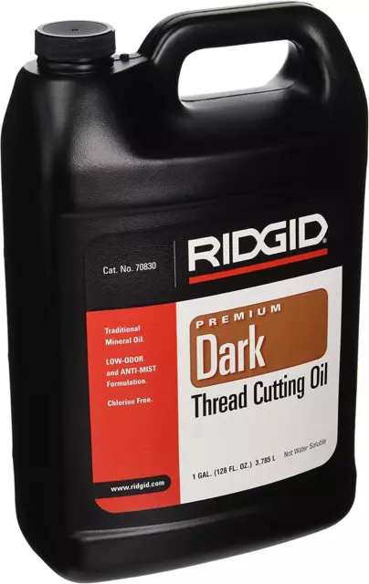 RIDGID 70830 Dark Thread Cutting Oil, 1-Gal. Low-Odor Anti-Mist Formulation Dark