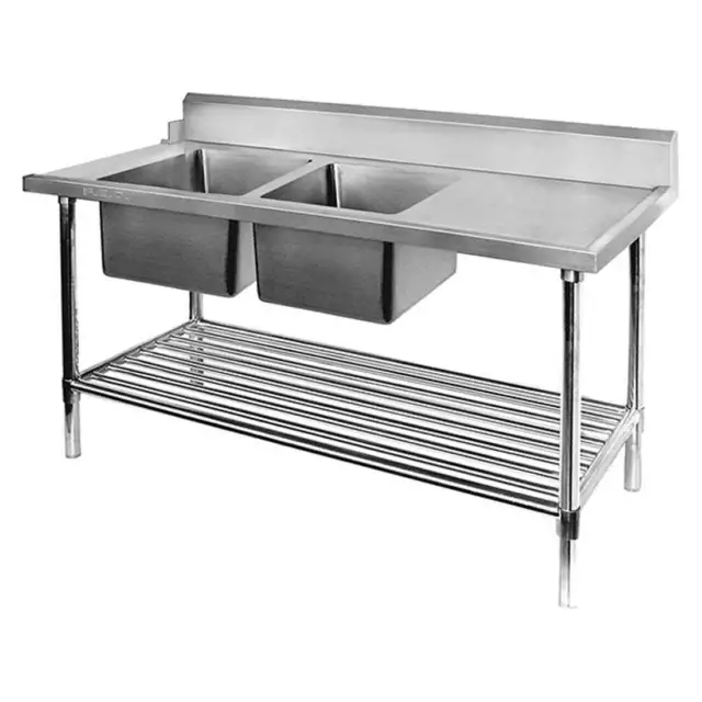 DSBD7-2400L/A Left Inlet Double Sink Dishwasher Bench GRS-DSBD7-2400L/A