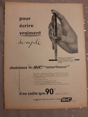 Publicité de presse ancienne Stylo Bic de 1958 - Old paper advertisement