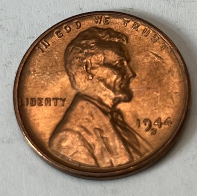 BU 1944-S Lincoln Wheat Cent San Francisco Mint World War II Coin Shown ShipsA15