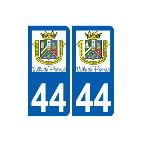 44 Pornic logo  ville autocollant plaque stickers arrondis