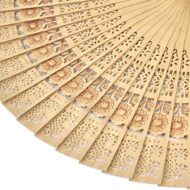 Ventilatori cinesi pieghevoli bambù originali legno intagliati a mano BEPA