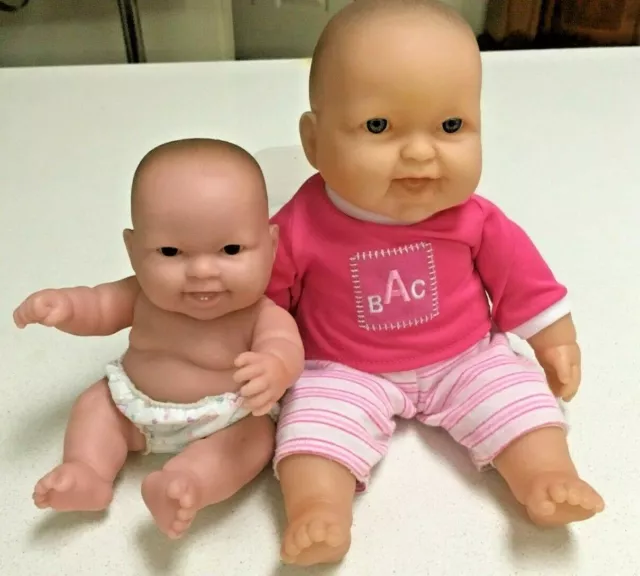 2x Berenguer Dolls -Small Hard Plastic 20cm with teeth Med Doll 30cm Soft Body