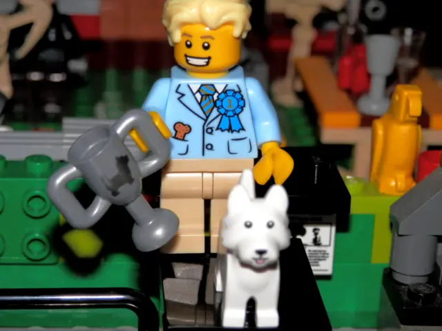 Lego Minifigures - Series 16 -  Dog Show Winner - Lego mini figure with base