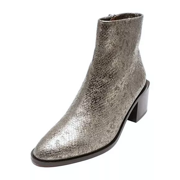 Robert Clergerie Xenia Silver Metallic Ankle Bootie Sz 38 7.5 $725 3