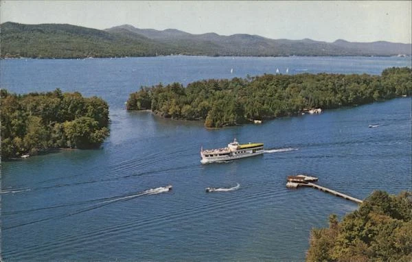 Lake George Islands,NY Warren County New York Dean Color Chrome Postcard Vintage