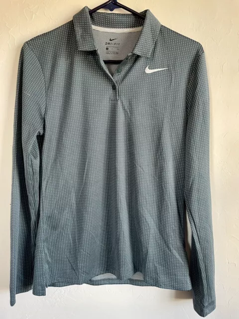 Nike Golf Core Circular Jacquard Dri-FIT Women Polo Shirt Long Sleeves Size S