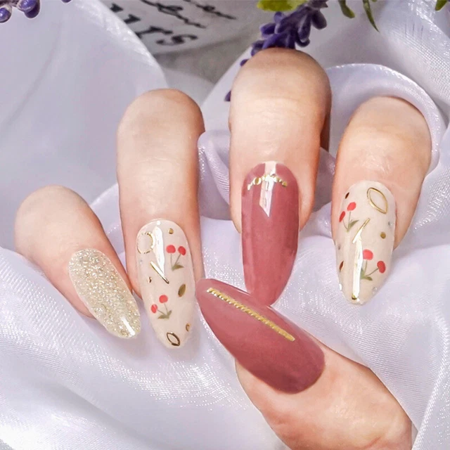 14Tips Ongle Autocollant 3D Paillettes Feuille DIY Manucure Complet pour
