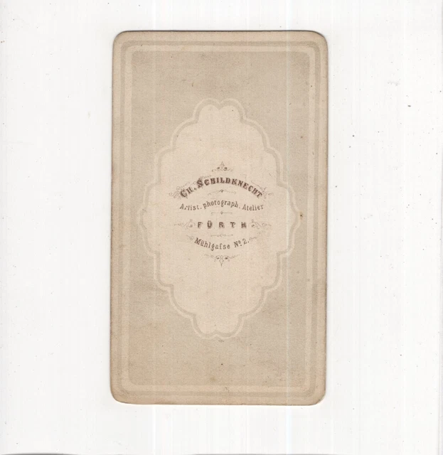 C. Schildknecht CDV Foto Herrenportrait - Fürth um 1870 2