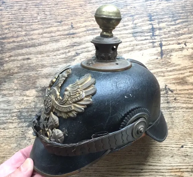 German Prussian Landwehr Pickelhaube Wappen Reserve Army Officer Helmet WW1 1915