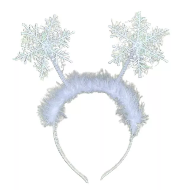 Christmas Snowflake Headband Hair Hoop Elastic Holiday Party Photo Props