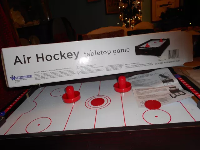 Nib Tabletop Air Hockey Game All Parts, Directions &(3) C Batteries Inc.  # 5411