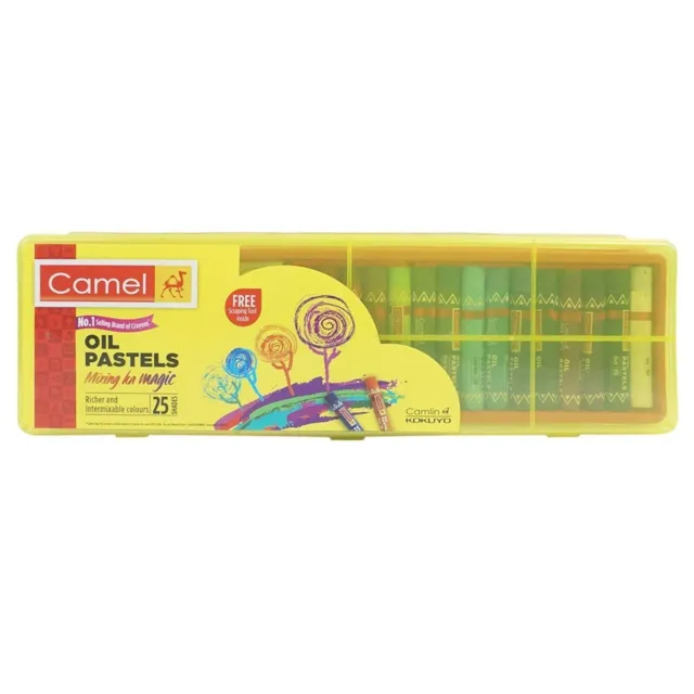 Camel Oil Pastels 25 Shades in Plastic Box (Pack of 1)