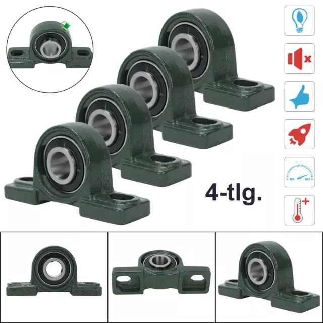 4 Gehäuselager / Stehlager / Stehlagereinheit UCP 204 / 20 mm Wellendurchmesser