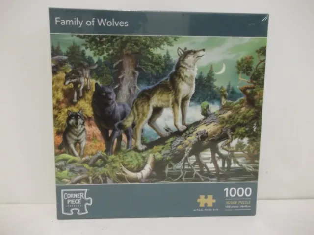 Corner Piece Jigsaw Puzzle Family of Wolves 1000 Pieces Brand New
