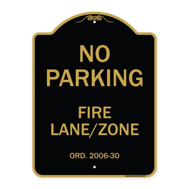 Designer Series - Princeton New Jersey No Parking Fire Lane Zone Metal Sign