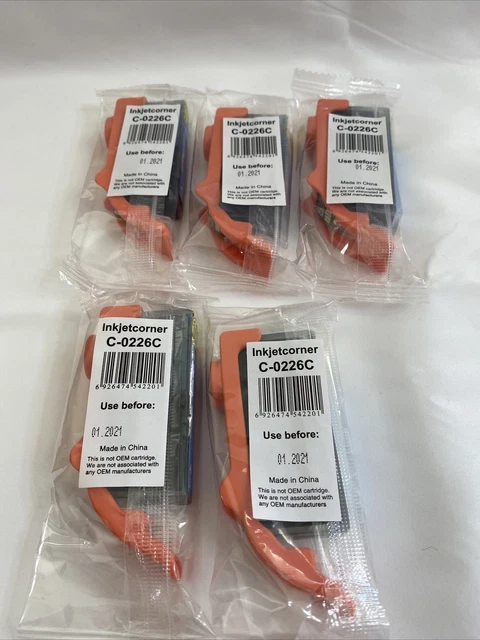 Lot Of 5 New Ink Cartridges for Canon Pixma MG5320 MG5220 MG6120 Cyan