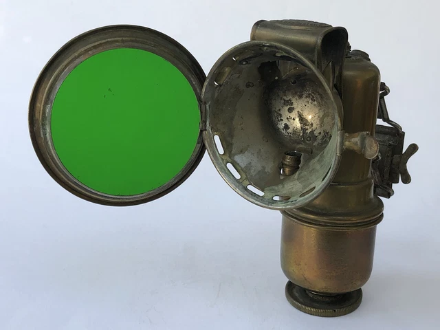 Lampe au carbure Herm Riemann antique, vélo, moto