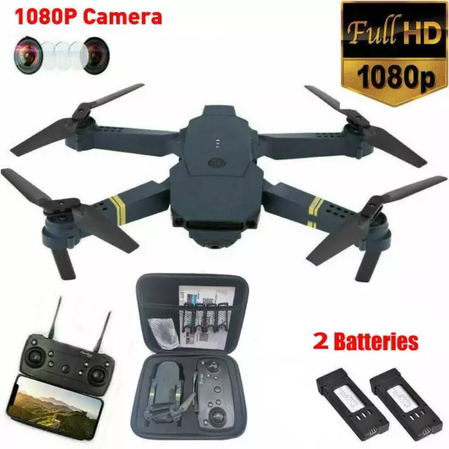 E58 2.4G RC Drone 1080P Camera FPV WIFI Folding Quadcopter 2 Batteries