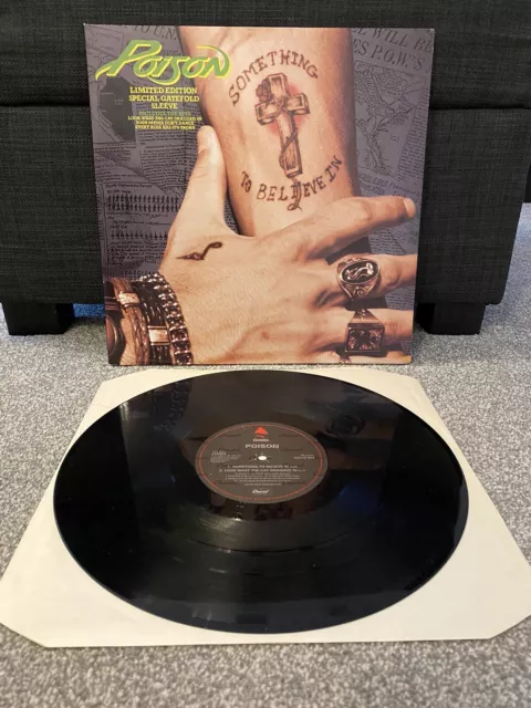 Poison-Something To Believe In UK 12” Limited Edition Single Vinyl (1990)