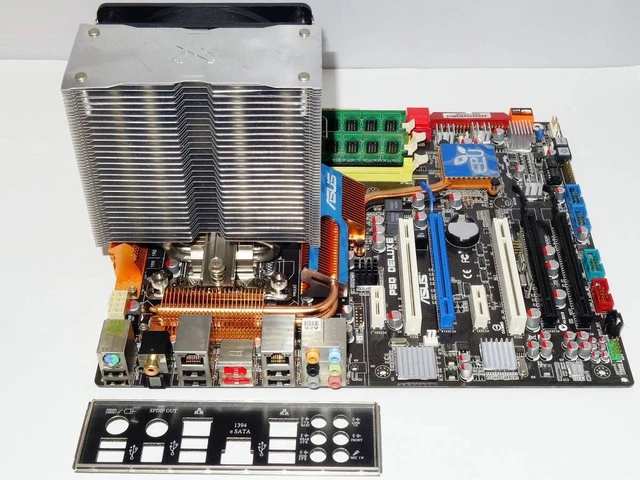 CPU + マザー + CPUクーラー セット ASUS P5Q Deluxe Core2Quad Q9650 Zalman CPUクーラー付き 【中古