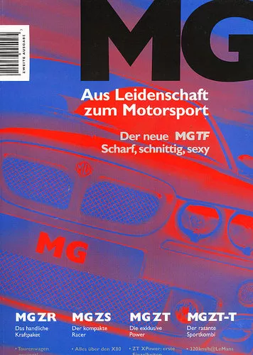 2002 MG German Original Sales Brochure Catalog ZR ZS ZT ZT-T TF