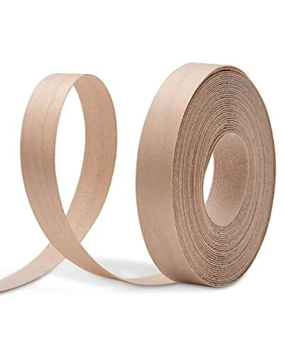 FAKILO Maple Edge Banding 3/4” X 26' Roll Real Maple Wood Veneer Edging Flexi...