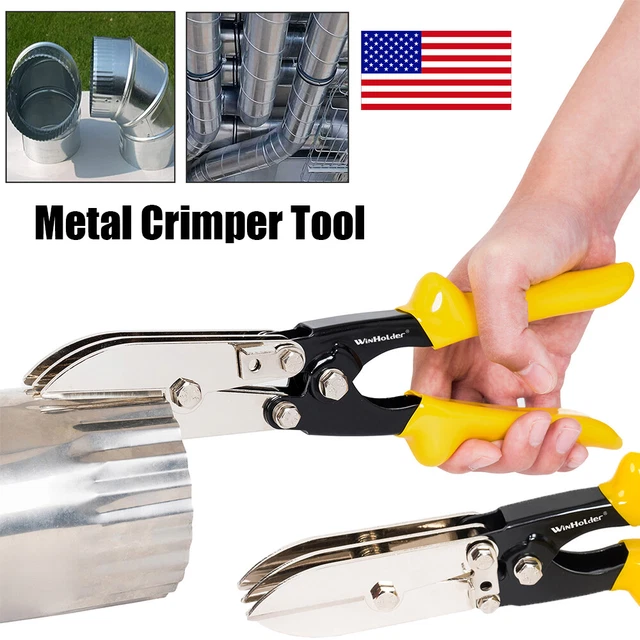 Heavy Duty 5 Blade Sheet Metal Crimper Duct Crimping HVAC Tool For Stove Pipe US