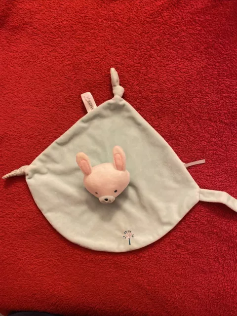 🇫🇷 Doudou  Lapin Plat  Vert Bleu Abracadabra Etoile Gipsy Neuf