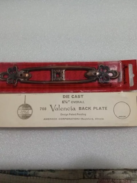 Vintage Amerock Valencia Polished Brass 6 5/16" Cabinet Knob Backplate 2 Packs