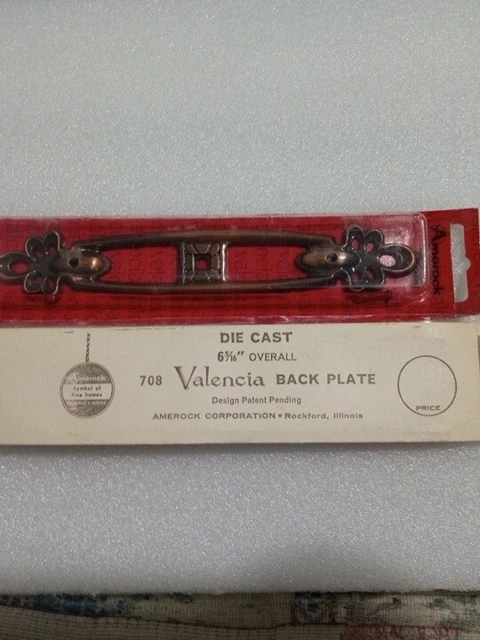Vintage Amerock Valencia Polished Brass 6 5/16" Cabinet Knob Backplate 2 Packs