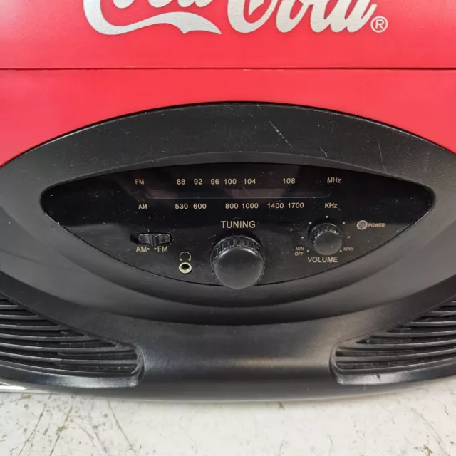 Coca Cola Kühlbox mit FM Radio Akkubetrieben, Ghettoblaster Camping Vanlife  3