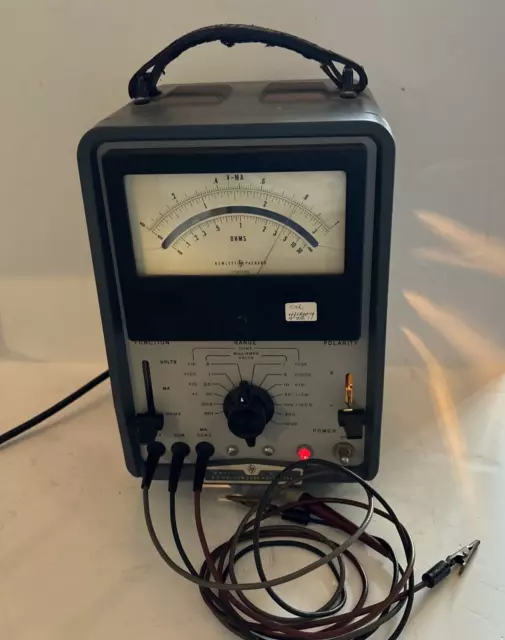 Vintage 1958 Hewlett Packard Dc Vacuum Tube Voltmeter Model 412A Powers On